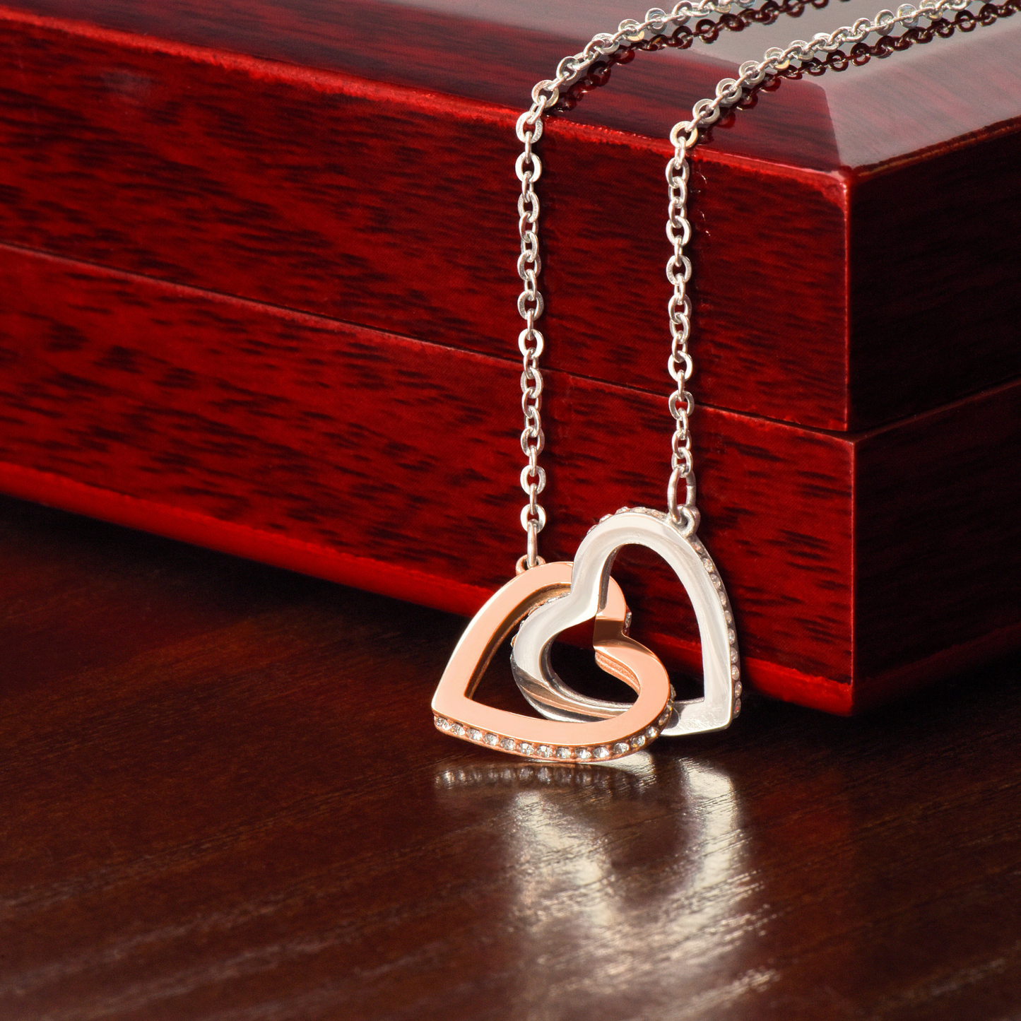 To My Beautiful Wife, In His Time, Interlocking Hearts Pendant Necklace