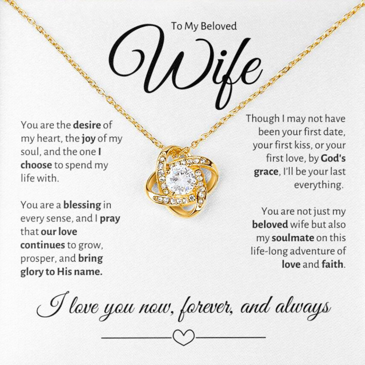To My Beloved Wife, You Are The Desire Of My Heart, Necklace
