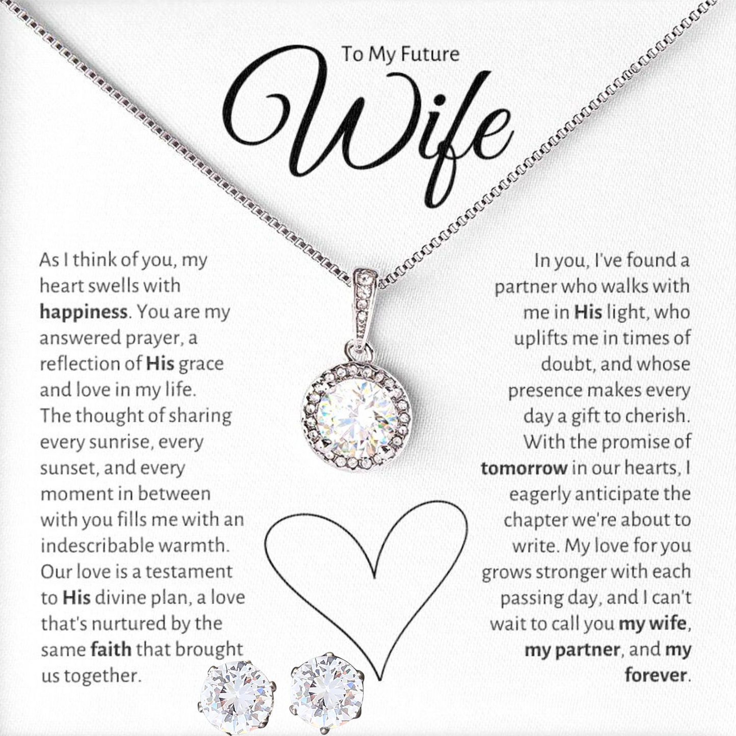 To My Future Wife, My Forever, Eternal Hope Necklace Set
